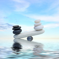 Zen concept background-The balance between the black and white zen stones