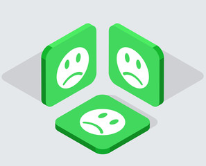 Vector modern 3 isometric app icons 