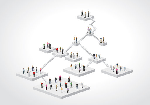 business people on hierarchy tree