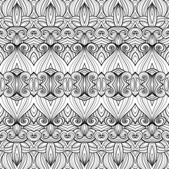 Vector Seamless Monochrome Ornate Pattern