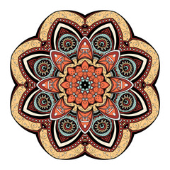 Vector Beautiful Deco Colored Mandala