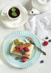 Cake with cottage cheese. Top view
