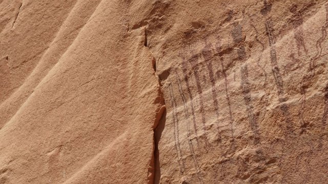 Native American Petroglyphs on canyon rock wall