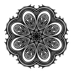 Vector Beautiful Deco Black Mandala