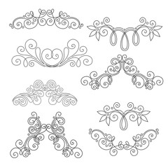 Vector Set of Calligraphic Design Elements and Page Decorations