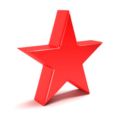 Red Star. 3D render isolated
