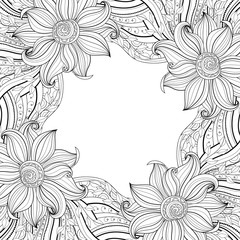 Vector Monochrome Floral Background