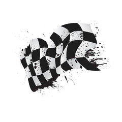 checkered race flag waveing vector background layout design