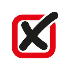 Obraz premium The check icon. Checkmark and checkbox, no, voting symbol. Flat