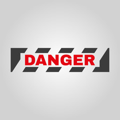 The danger icon. Caution and hazard, attention symbol. Flat