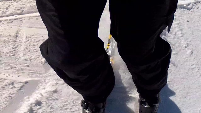 legs on skis