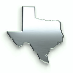 Texas silver map. 3D design