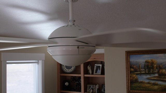 Shot of ceiling fan rotating