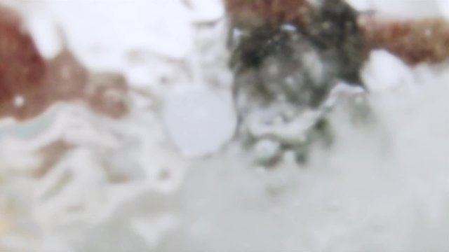 POV water filling in tub underwater