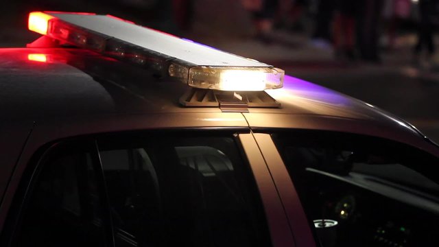 Police Lights on Car