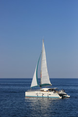 Catamaran yacht sailing
