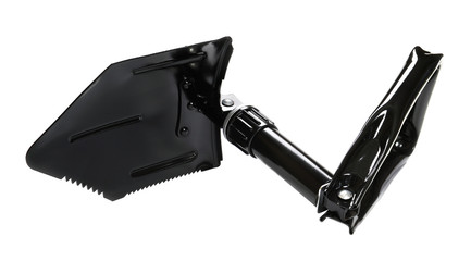 Foldable sapper shovel on white background