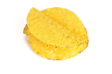 taco shells isolated on white