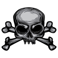 Grunge Skull and Bones Vector