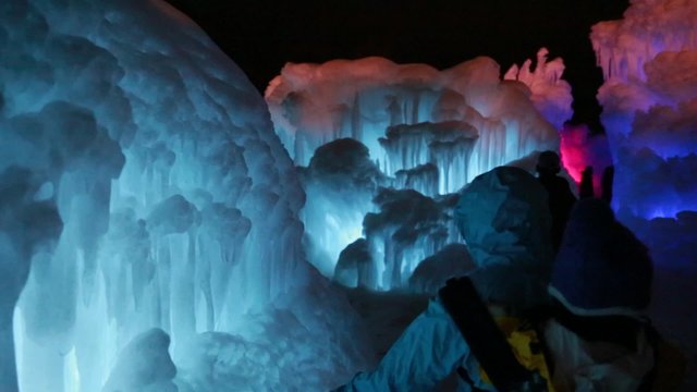 families at frozen ice castle