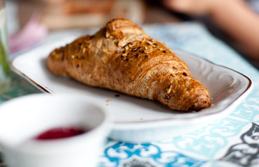 Croissant with jam