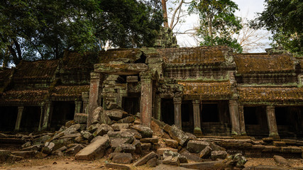 Fototapeta premium The Fallen Gallery Building of Ta Prohm Temple