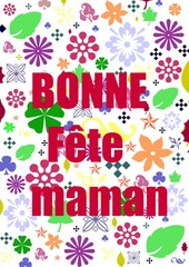 carte voeux,sur fond fleuri et coloré,