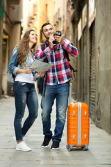 Travellers in old town