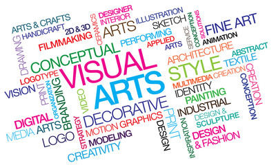 Visual Arts words colors tag cloud colorful text