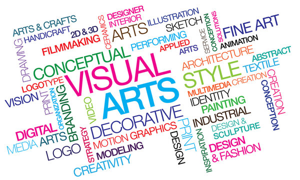 Visual Arts words colors tag cloud colorful text