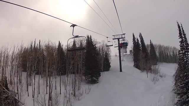 a blizzard at ski resort