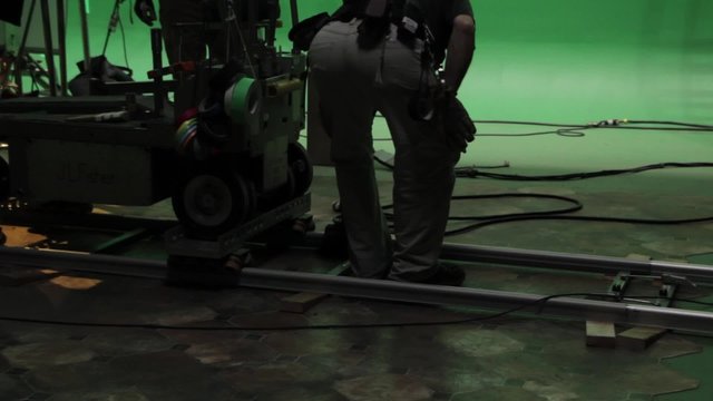 Dolly Track On Hollywood Green Screen Film Set