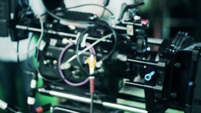 professional red camera on film set