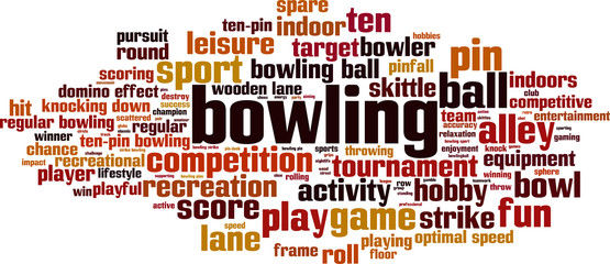 Bowling word cloud concept. Vector illustration
