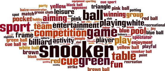 Snooker word cloud concept. Vector illustration