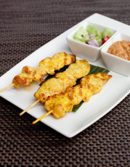 Grilled Pork Satay with Peanut Sauce and Vinegar