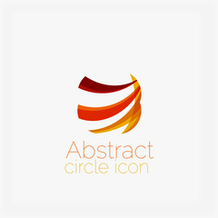 Clean elegant circle shaped abstract geometric logo. Universal