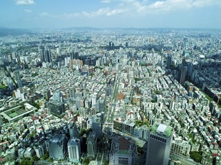 Taipei city from top view