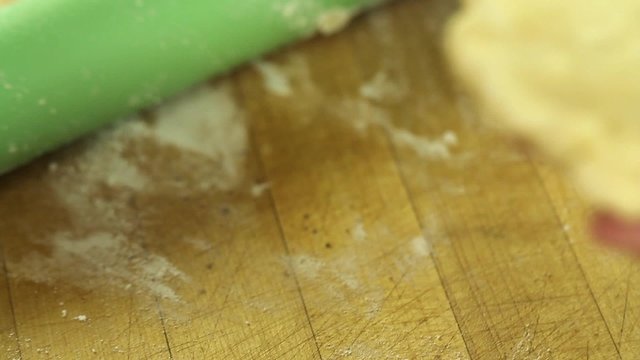woman forming a pie crust dough