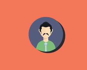  Flat avatar icon on color background