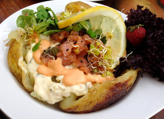 Potato with salmon