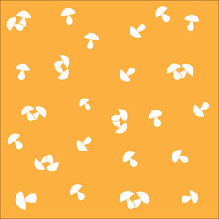 orange background with mushroom food vector