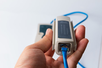 Network tester on white background