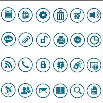 Set of web icons for business, finance and communication
