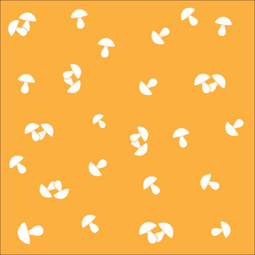 orange background with mushroom food vector