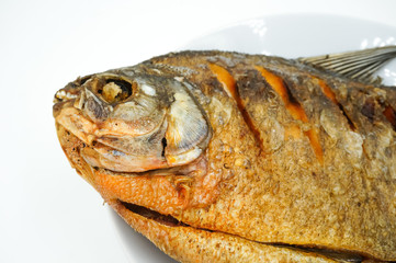 Deep fried pomfret
