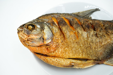 Deep fried pomfret