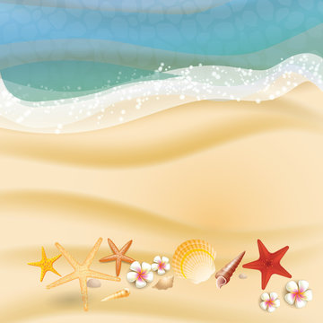 Summer holidays illustration - sea on a beach sand a sunny seascape vector