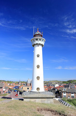 Lighthouse in Egmond aan Zee. North Sea, the Netherlands. 