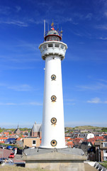 Lighthouse in Egmond aan Zee. North Sea, the Netherlands. 